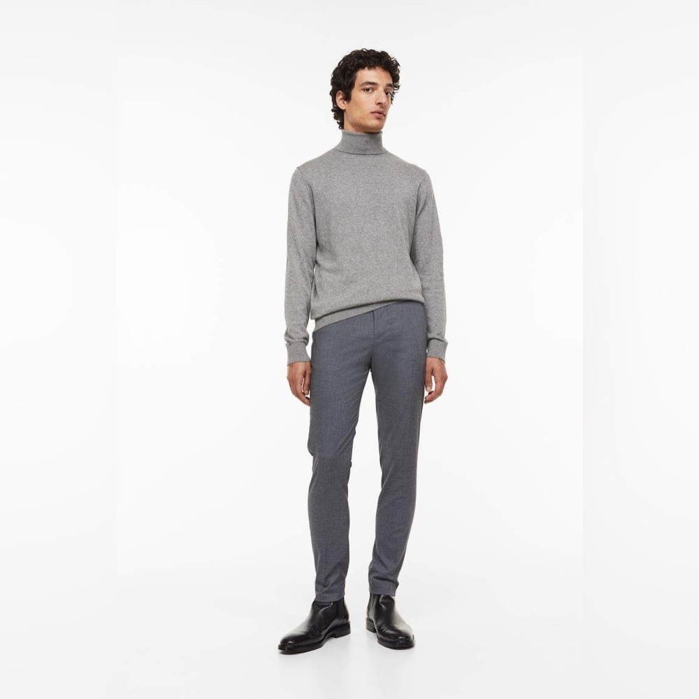 Sz US 34 R H&M men skinny fit  suit pants gray New with tag